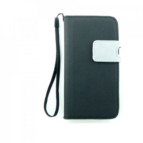 Wholesale iPhone 5 5S Anti-Slip Flip Leather Wallet Case with Stand (Black)